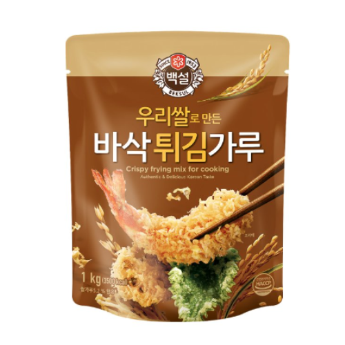 CJ Beksul Wheat Flour For frying  (CRISPY) 1kg*10/ 씨제이 백설 우리쌀로 만든 바삭 튀김가루