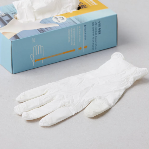 No Brand Nitrile Disposable Gloves 100pcs (Medium/WHITE)/노브랜드 니트릴위생장갑100매(중/WH)
