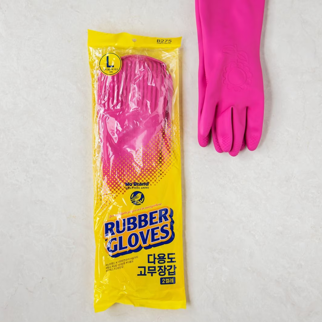 No Brand Rubber Gloves(Large)  2PCS*22/주방 고무 장갑 노브랜드 (대) 2켤레