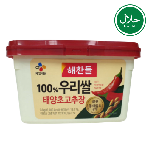 CJ Red Pepper Paste (Fermented) 3kg*4/씨제이  해찬들 우리쌀 태양초 골드 고추장